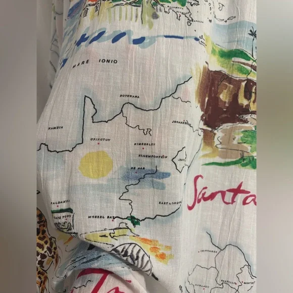 Gap Love Dreamwell Print Crinkle Popover Linen Blend Oversized Shirt Dress  M - Picture 15 of 16